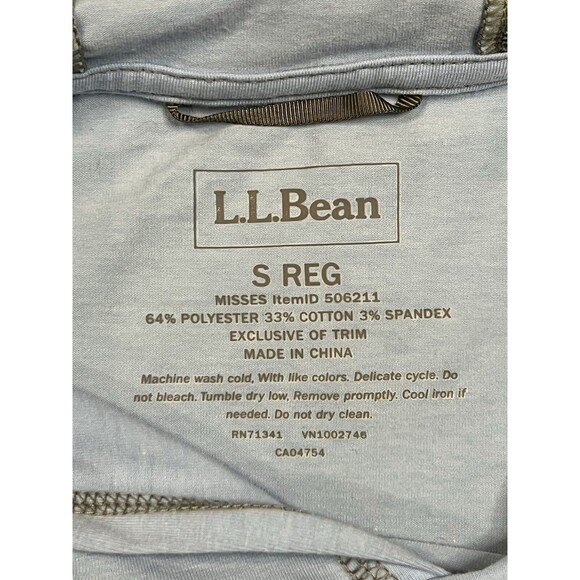 LL Bean No Fly Zone Hoodie Womens Small Blue Base Layer Long Sleeve Stretch - Picture 5 of 13